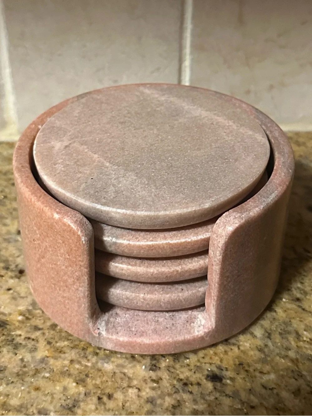 Kassatex Duro Coasters - Set of 4 - Pink Marble